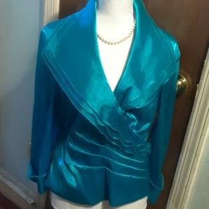 Silky Teal Top, size 14